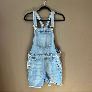 Madewell Blue Denim Short Overalls